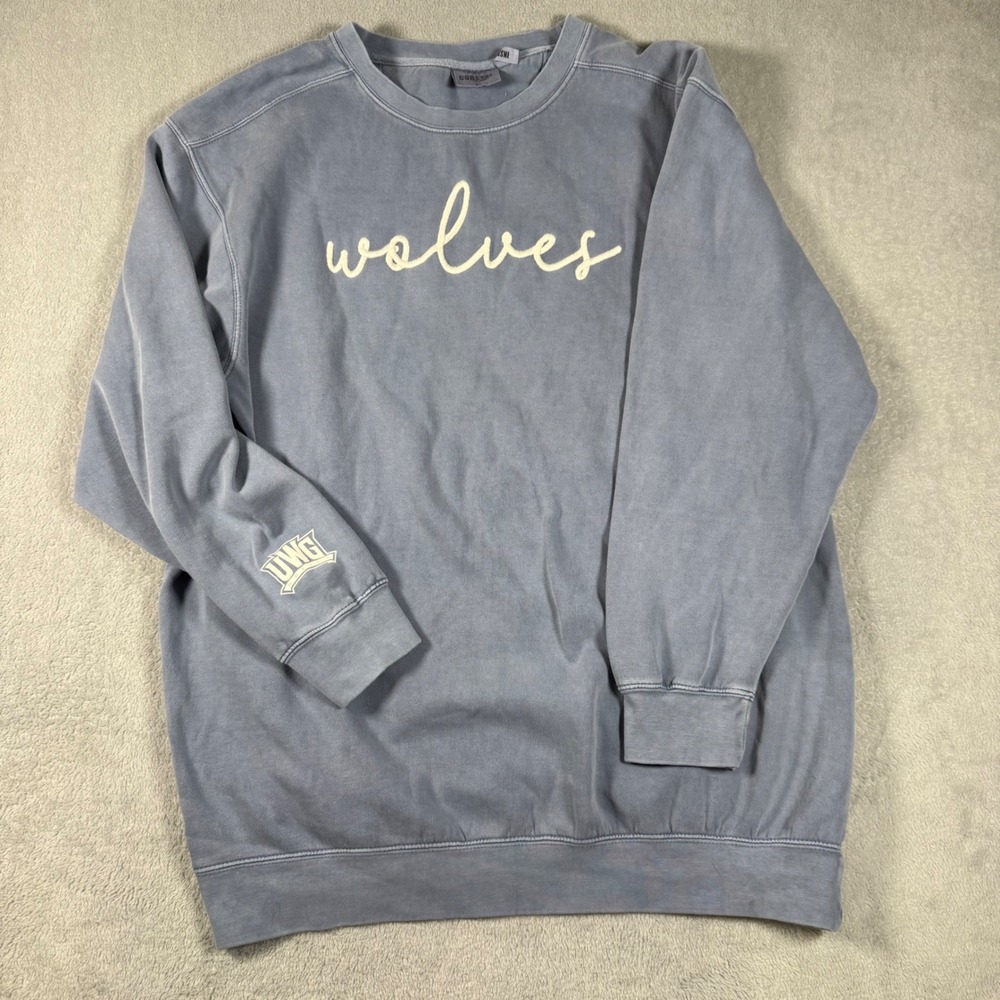 Coastal Blue Sweatshirt Mens L Blue Wolves Graphic Pullover 23142